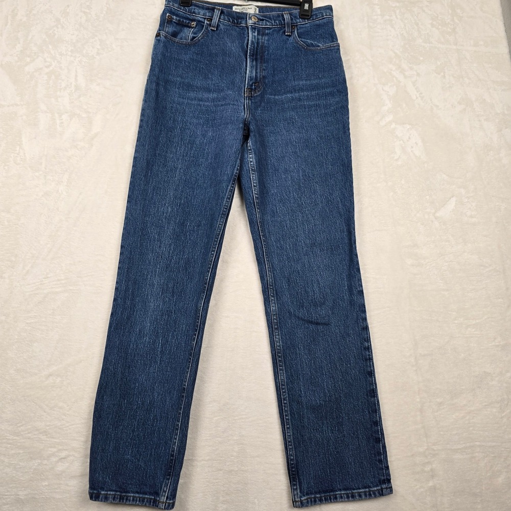Abercrombie & Fitch The 90s Straight Ultra High Rise Jeans Blue Med Wash 29/8R